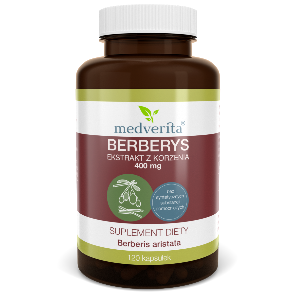 Medverita Berberys ekstrakt z korzenia 400 mg - 120 kapsułek