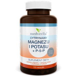 Medverita Magnez cytrynian + Potas + P-5-P - 100 kapsułek